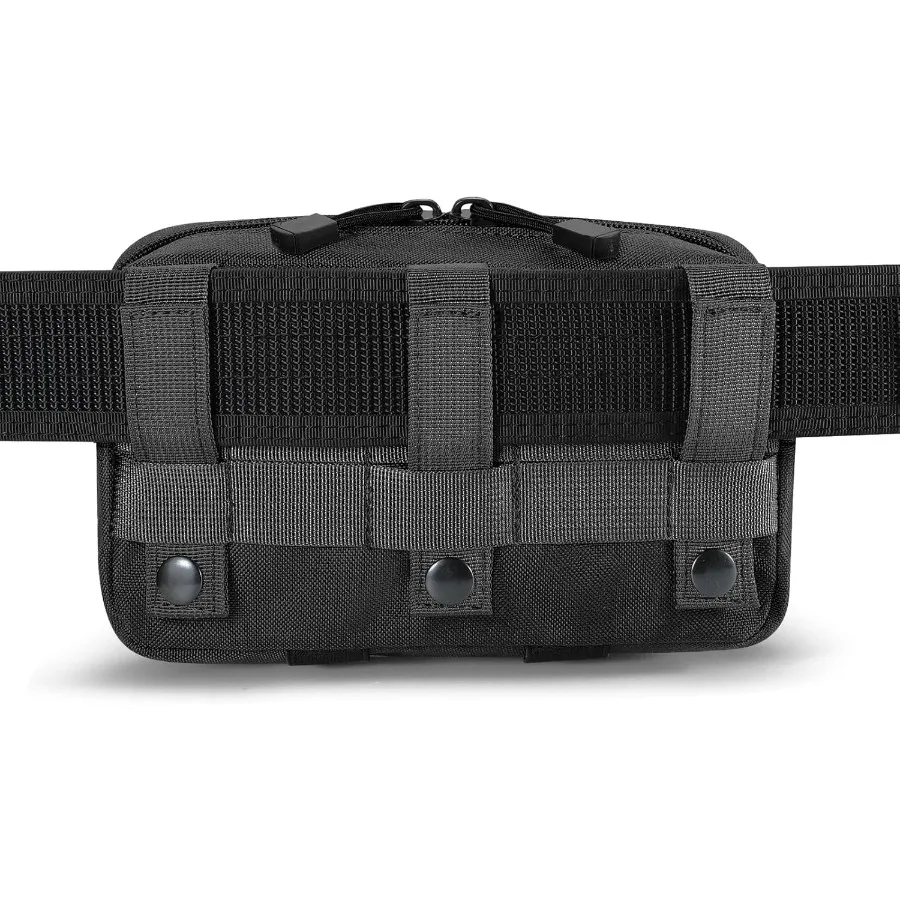 Custodia tattica Molle Admin Utility Borsa per attrezzi EDC tagliata al laser Le buste modulari orizzontali includono patch bandiera americana e portachiavi f