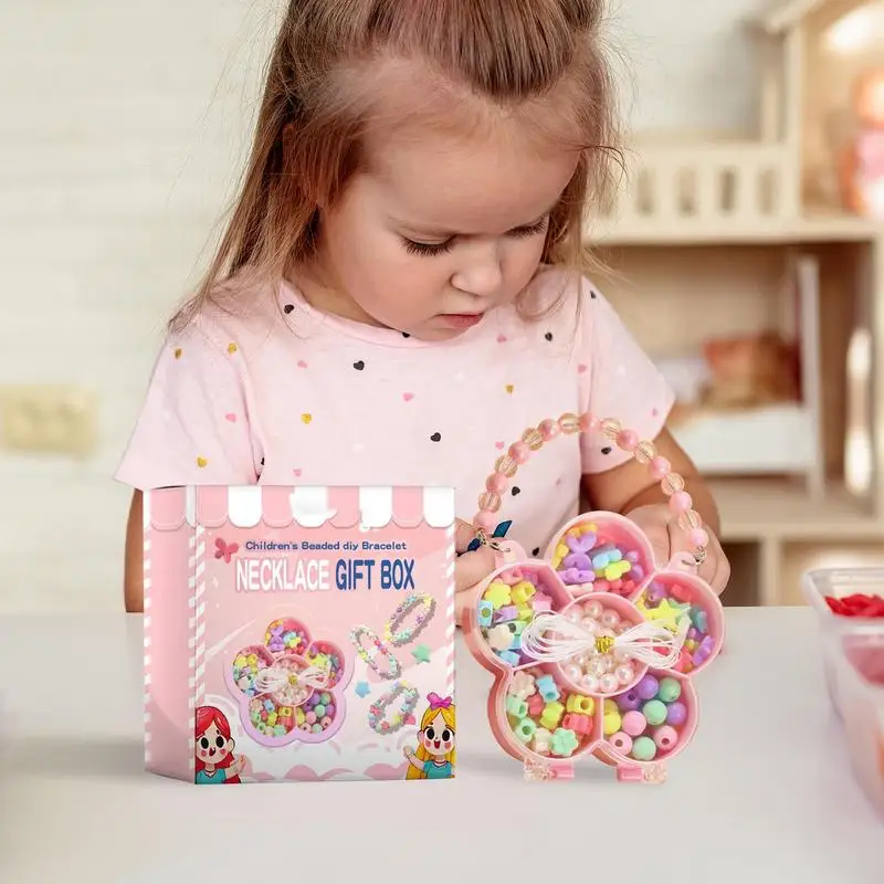 Girls Jewelry Craft Set Colorful Bead Bracelet Making Kit Children Pretend And Dress Up Game Accessories For Kids Children Girls