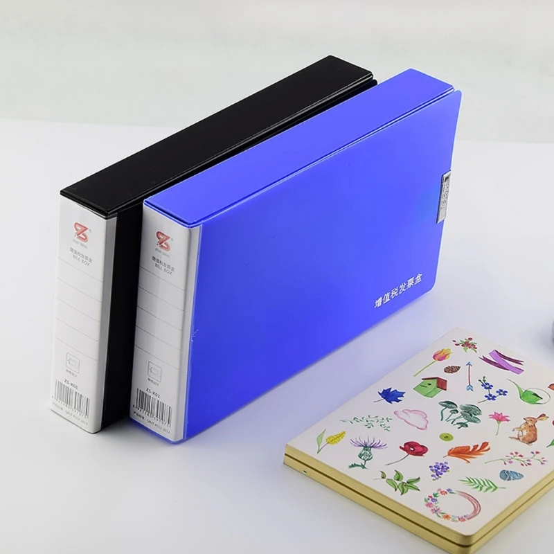 

2Pcs Receipt Folder Small File Receipt Box Plastic Receipt Organizer Box Ticket Holder Check Folder Hold 350 Sheets