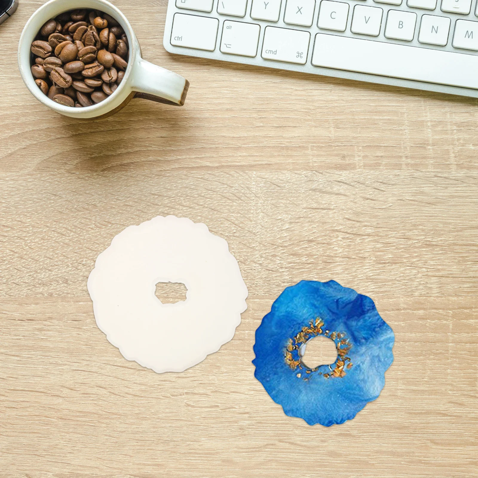 

6 шт., силиконовая форма для подставок из смолы, неправильная форма, зеркальная отделка, набор для литья эпоксидной смолы, уникальный домашний декор, поделки из смолы