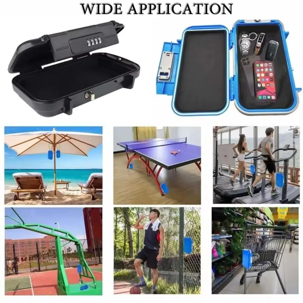 صندوق تخزين محمول، صندوق أمان للشاطئ الإبداعي، قفل مجمع مكون من 4 أرقام مع أسلاك فولاذية، مخيم خارجي، رياضي، ركوب الدراجات، أمان السباحة