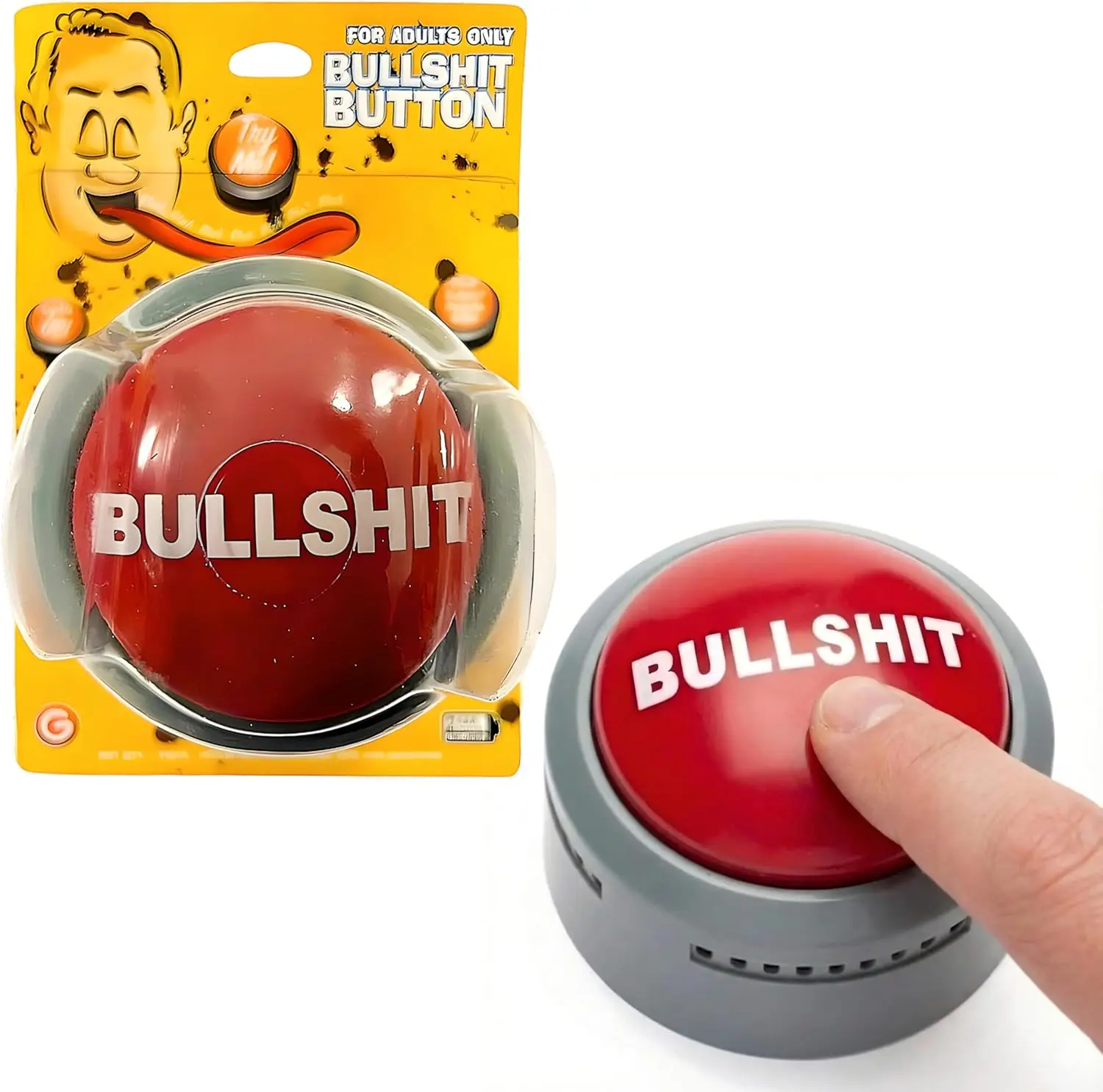 

Gag Gift Button with 5 Hilarious Sound Effects and Flashing Light - Fun Office Prank Toy, Batteries Included