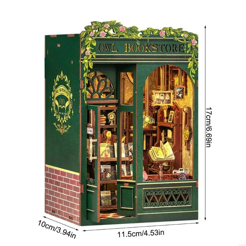 M89C Kits construcción casas librería en miniatura clásica para regalo manualidades colección adultos