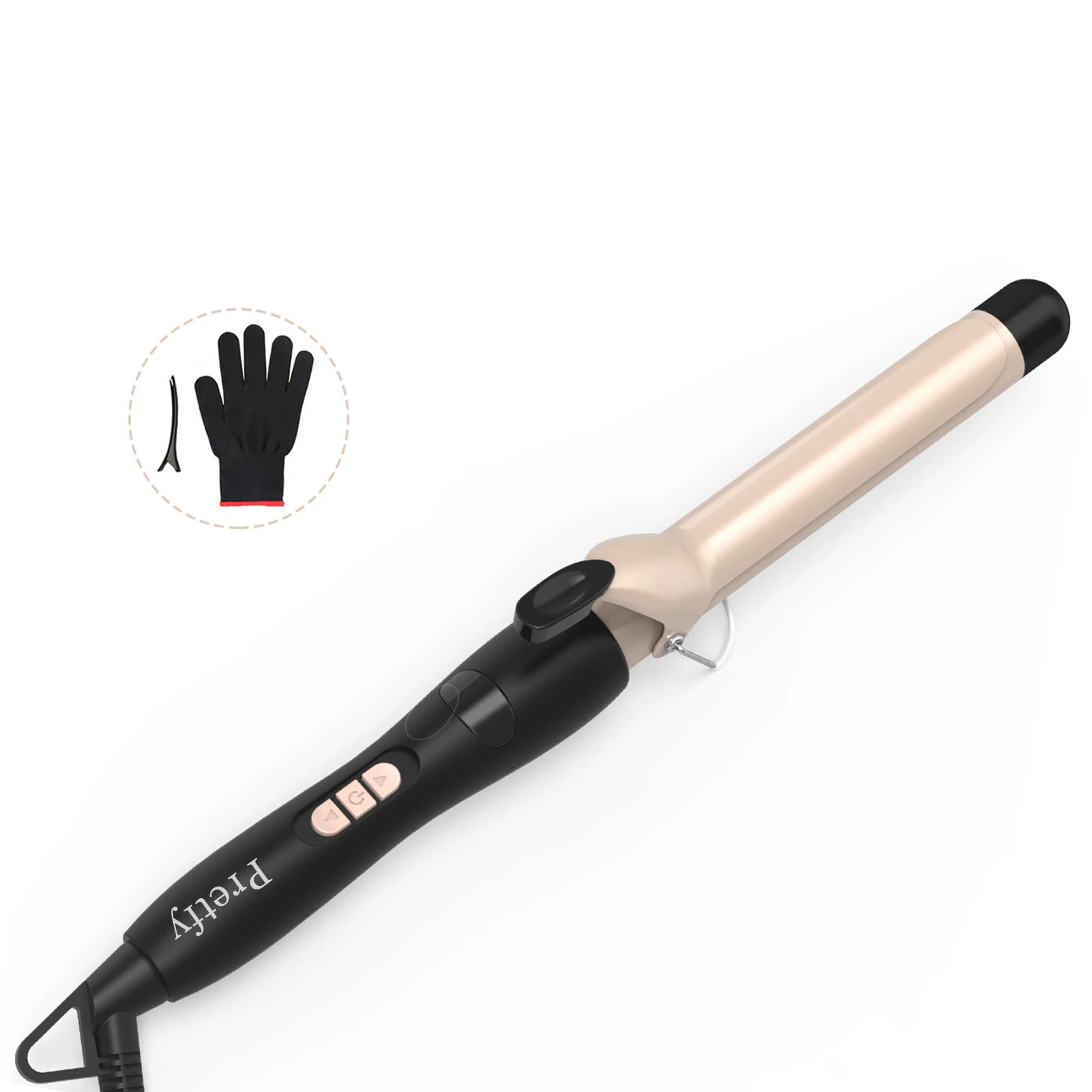 

LCD Temp Display Hair Styling Tool Pretfy 1 inch Hair Curling Iron Hair Curler Temperature Adjustable Anti-scald Auto Shut-Off