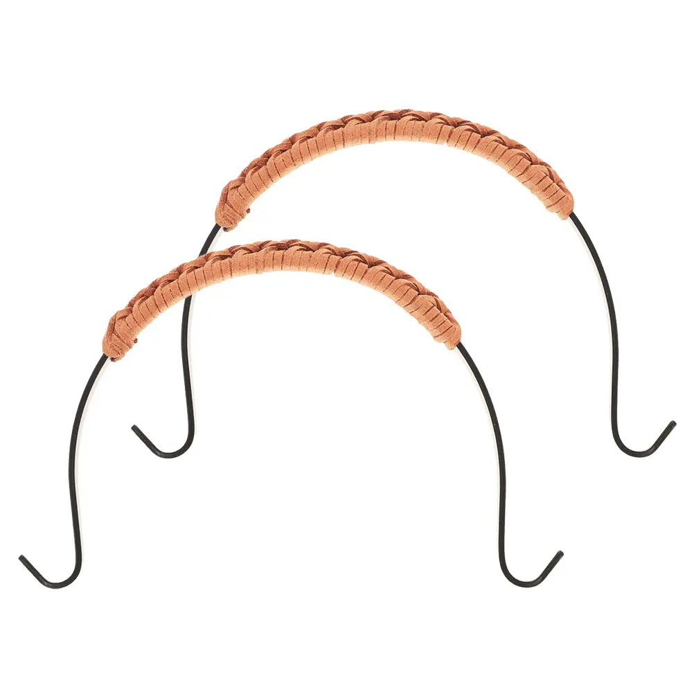 

2Pcs Teapot Handle Replaceable Iron Suede Heat Resistant Comfortable Kettle Grip Wear Resistant Teapot Accessories