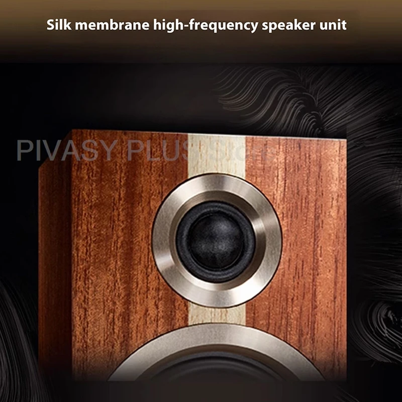 Саундбар премиум-класса Hi-Fi, книжная полка, 45-дюймовый НЧ-динамик, 1-дюймовый шелковый купольный твитер, частотная характеристика, отделка кедрового дерева