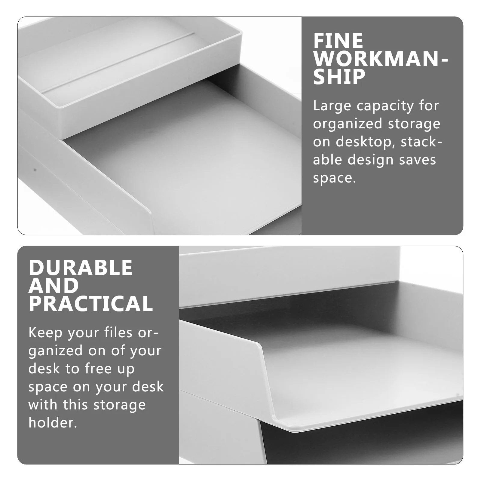 

File Storage Box Desk Tidy Holder Receipt Organizer Desktop Paper Tray Rack Organizers Organiser Document Organizing Trays for