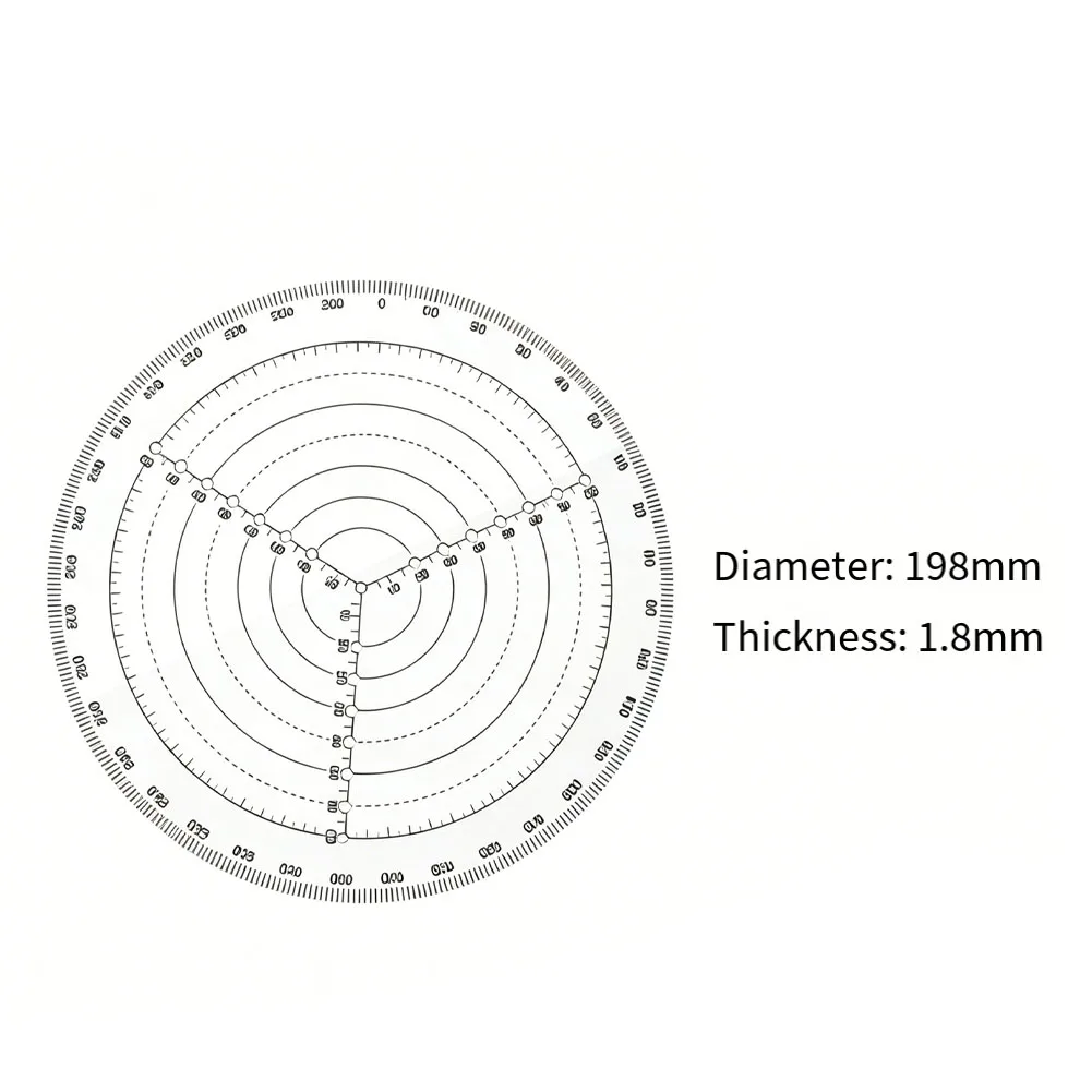 Clear Circular Measuring Tool for Center Identification on Round Materials Used in Carpentry Crafting and Modeling