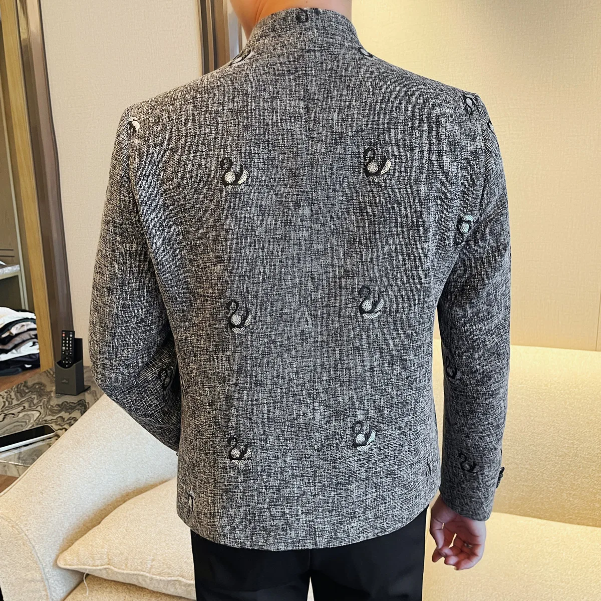 winter dress jacket for men Men's Tweed Coat Jacket-men's Wool Coat-dark Green Men's Coat-winter Coat-classic Fashion Men's Blazer Jacket-mid-length Coat Jacket