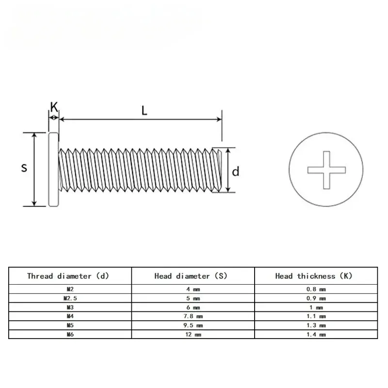 M2 M2.5 M3 M4 M5 M6 304 Rvs Cross Phillips Ultra Dunne Super Platte Wafer Hoofd Schroef notebook Laptop Elektronische bout