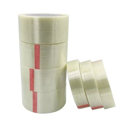 Mono Filament Strapping Tape Heavy Duty Fiberglass Reinforced Transparent Tape