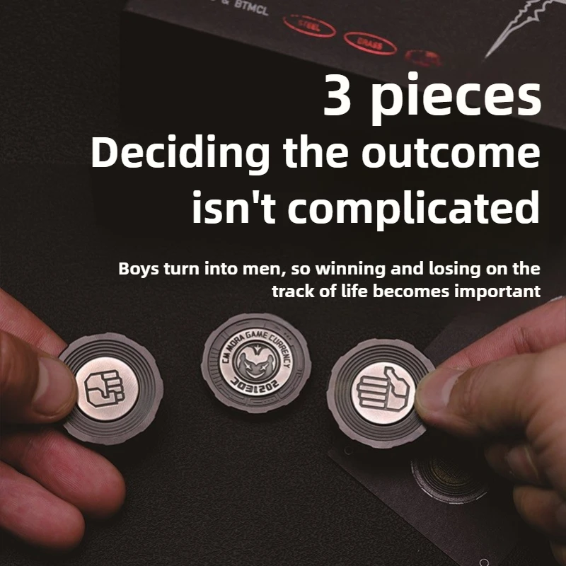 ChimagoEDC Rots-papier-schaar Munt Beslissing Rots-papier-schaar Gameplay Mechanisch Metaal Decompressie Desktop Speelgoed