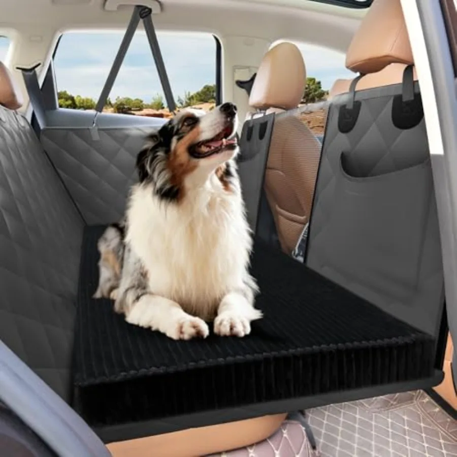

Нескользящий коврик-лежанка для собак на заднее сиденье автомобиля, мягкий и удобный, для путешествий, удлинитель для сиденья, чехол-накидка для животных, черный