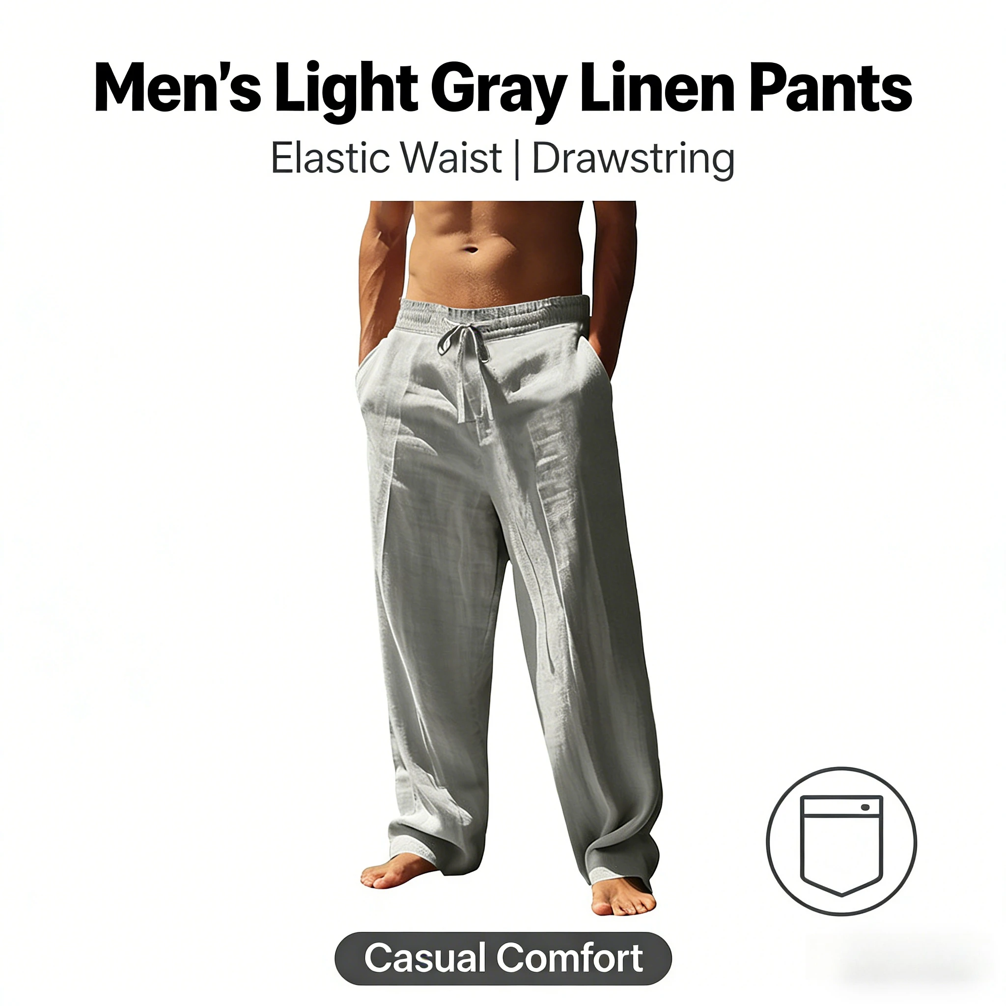 

25 Europe, America, breathable cotton and linen men's trousers wish loose leisure sports linen straight pants