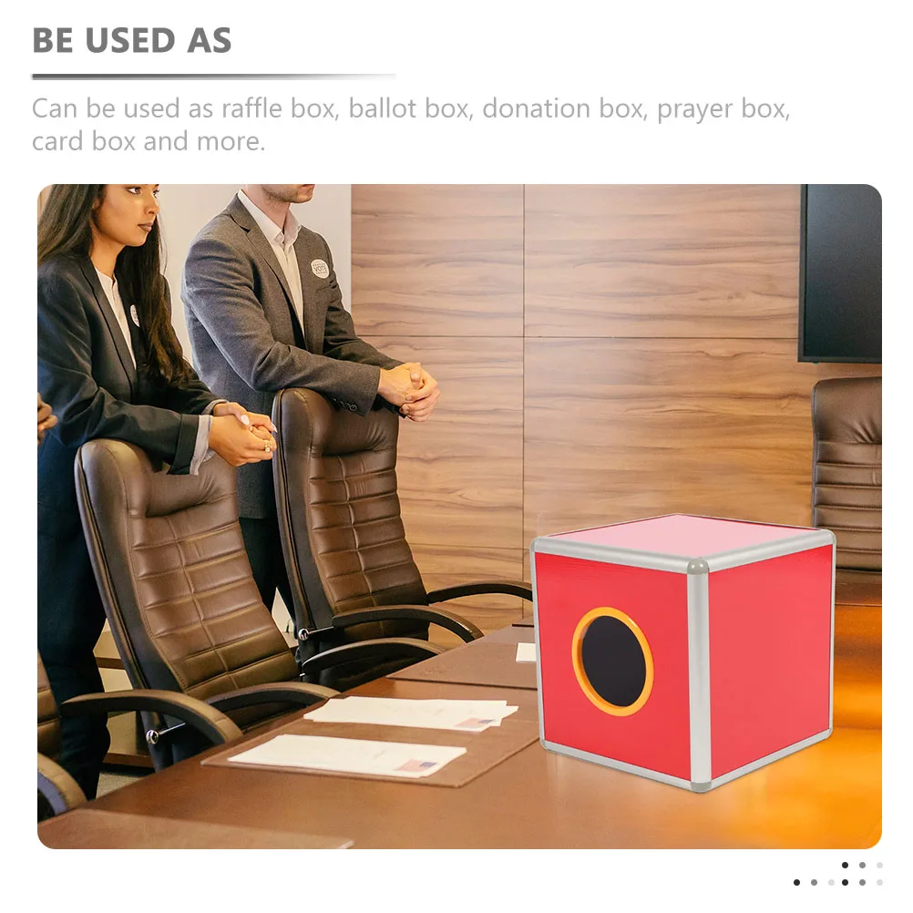 

Lottery Box 30x30x30cm Multi Function Raffle Boxes Donation Ballot Container Party Ticket Holder Storage Cubic Box for Events