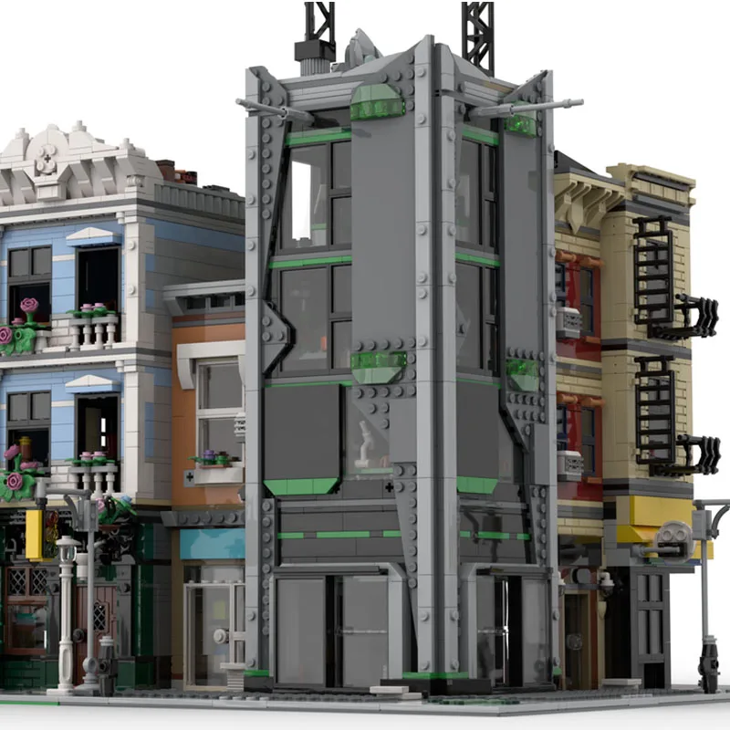 MOC-237263 عرض الشارع برج Oscorp بنة نموذج الطوب تجميع اللعب هدية هدية للكبار بناء الهدايا الإبداعية #1