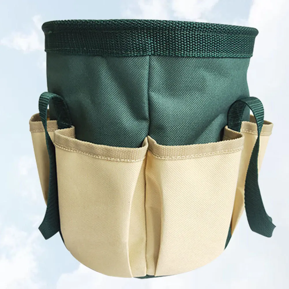 حقيبة أدوات من قماش أكسفورد بسعة كبيرة وسلة تخزين متعددة الجيوب للأدوات اليدوية وحاوية ملحقات البستنة شديدة التحمل