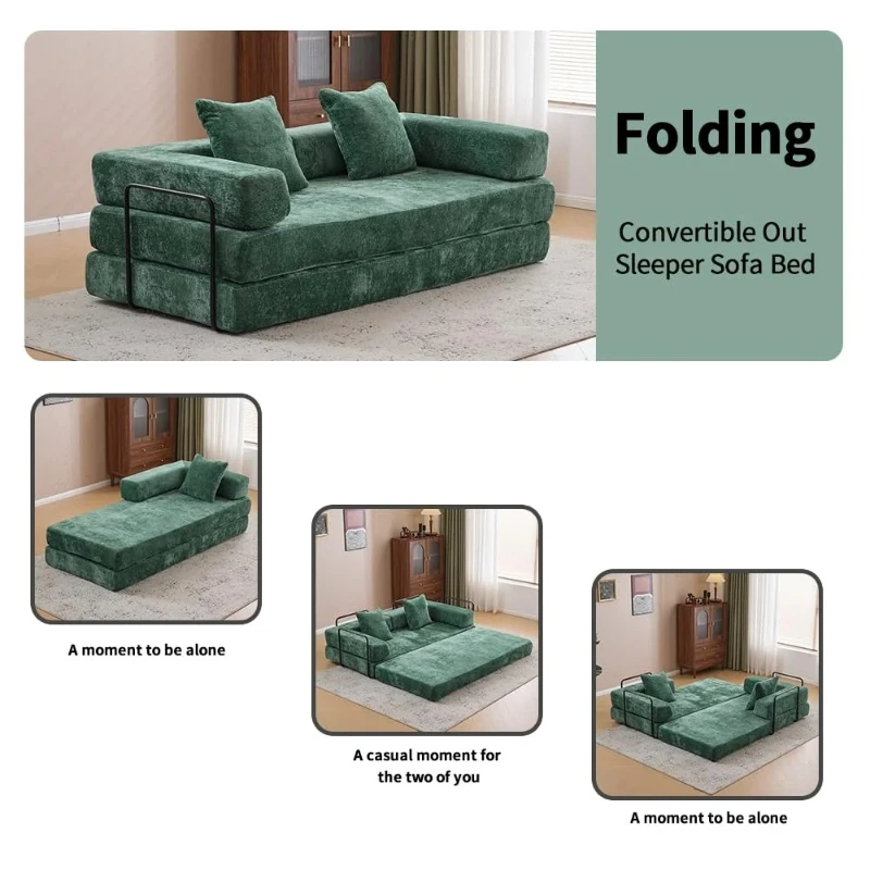 

Couch Living Room Sofa Convertible Sleeper Sofa Bed Folding Cylindrical Pillow Corduroy Folding Beanbag Home Supplies Furniture