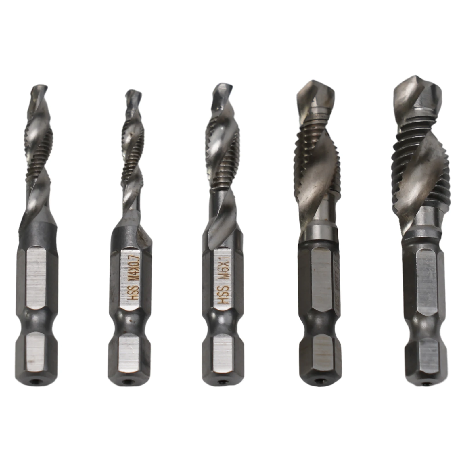 Convenient Hex Chuck Tapping Solution 5pcs Tap Drill Bit Hex Shank HSS Threaded Bit Screw Machine Compound Tap