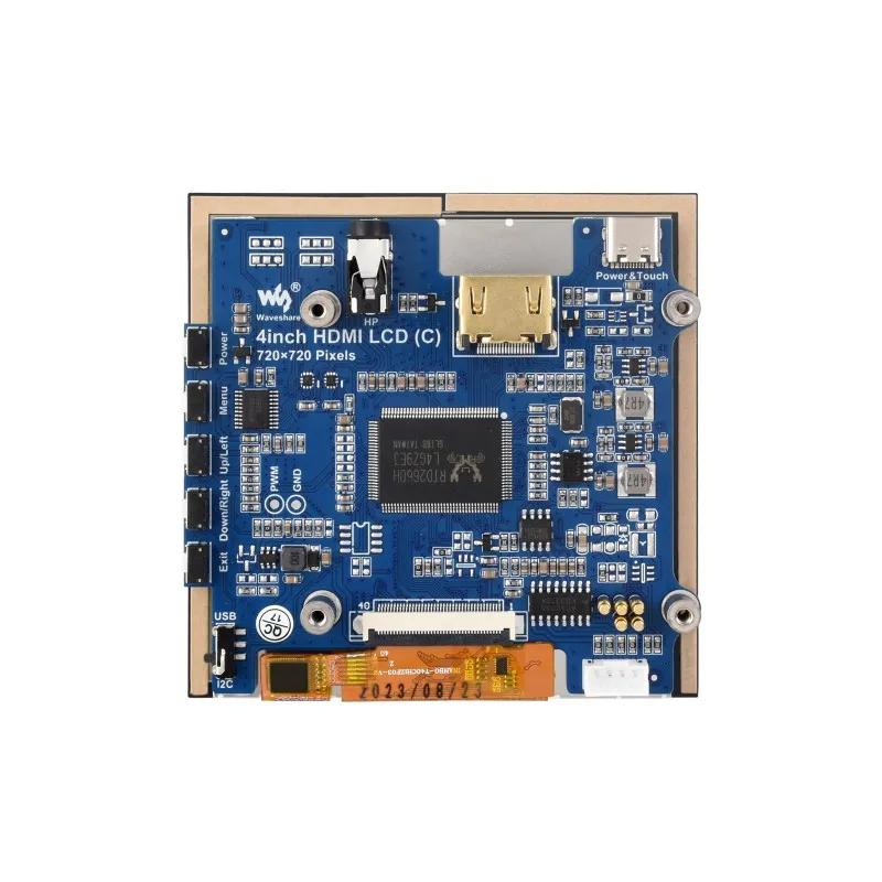 Waveshare 4inch HDMI Capacitive Touch IPS LCD Display (C), 720×720, Optical Bonding Screen