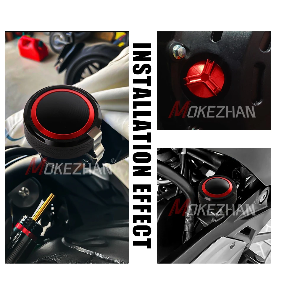 

Motorcycle Accessories Rear &Front Brake Fluid Reservoir Cap Oil Filler Cap For KAWASAKI ZH2 Z H2 H2SX SX SE Performance 2024+