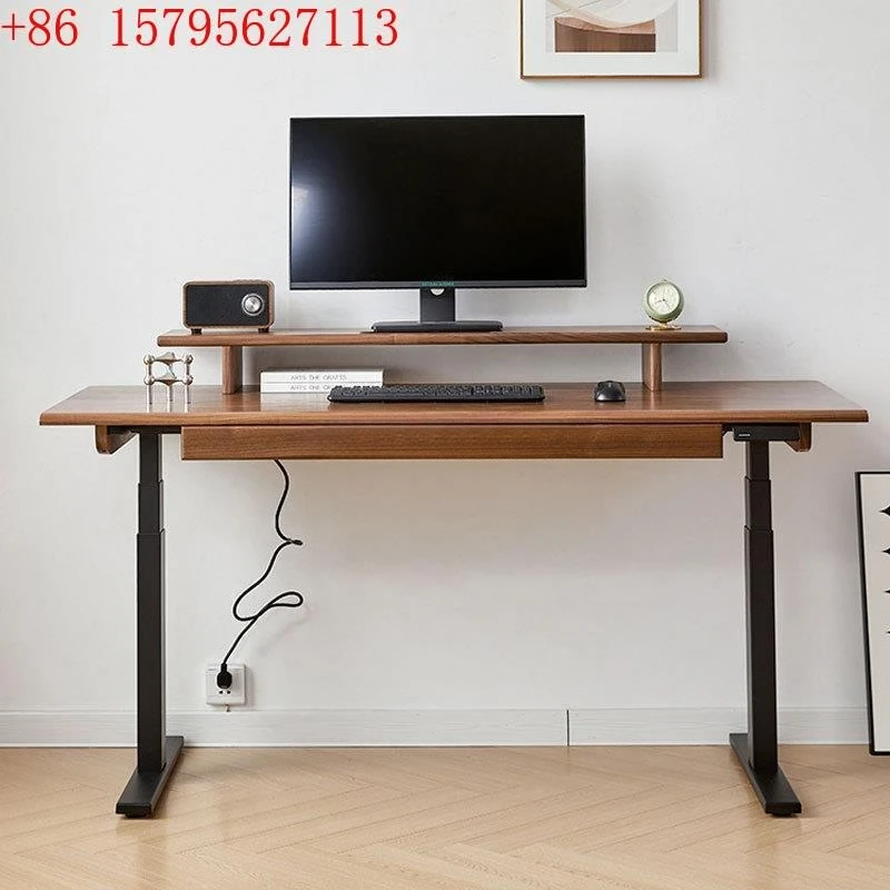 

Электрический подъемный стол, умный офисный стол из цельного дерева, стоячий компьютерный стол