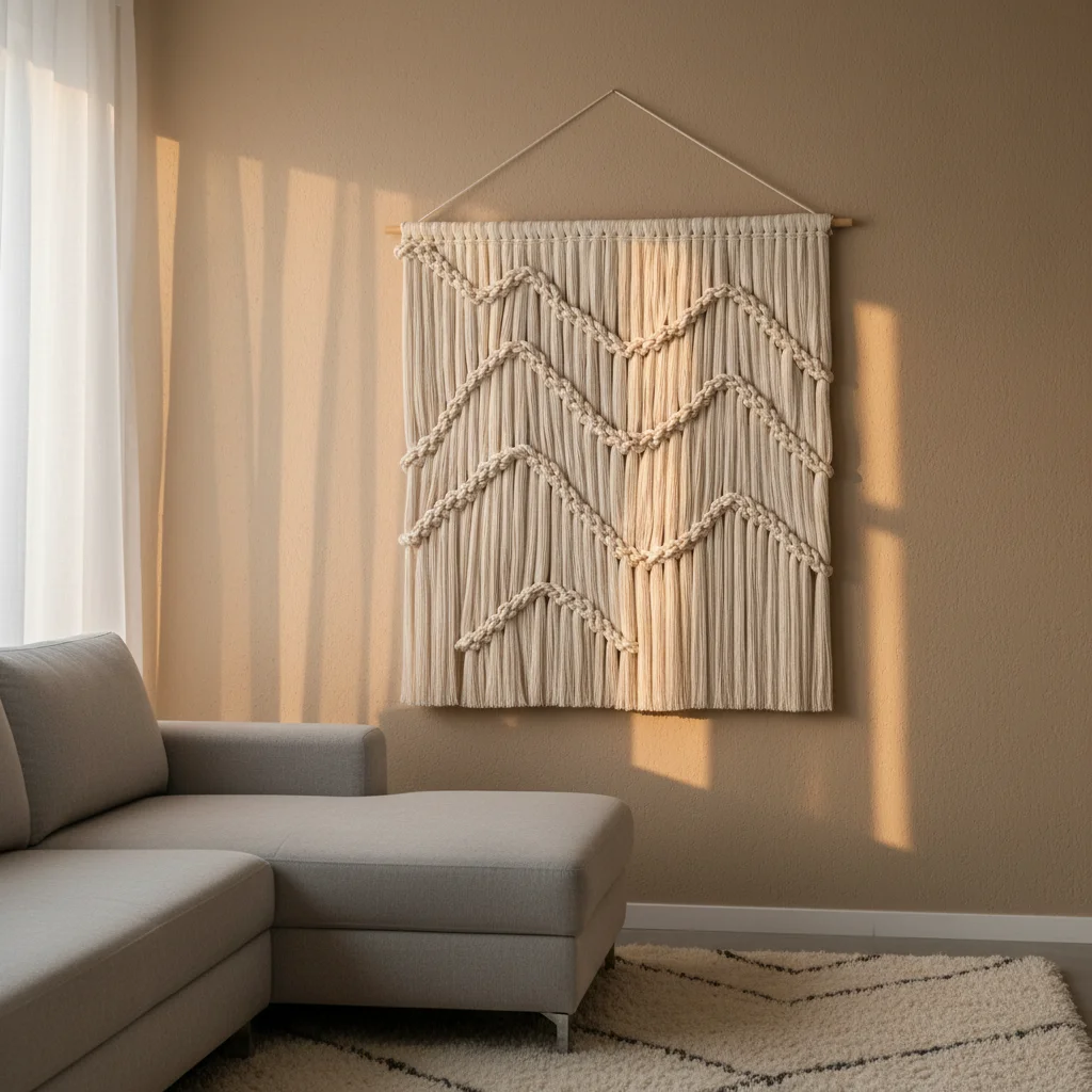 Boho Modern Spray Wave Style Soft Fringe Macrame Tapestry Items Wall Hangings Decorations for Cozy Home