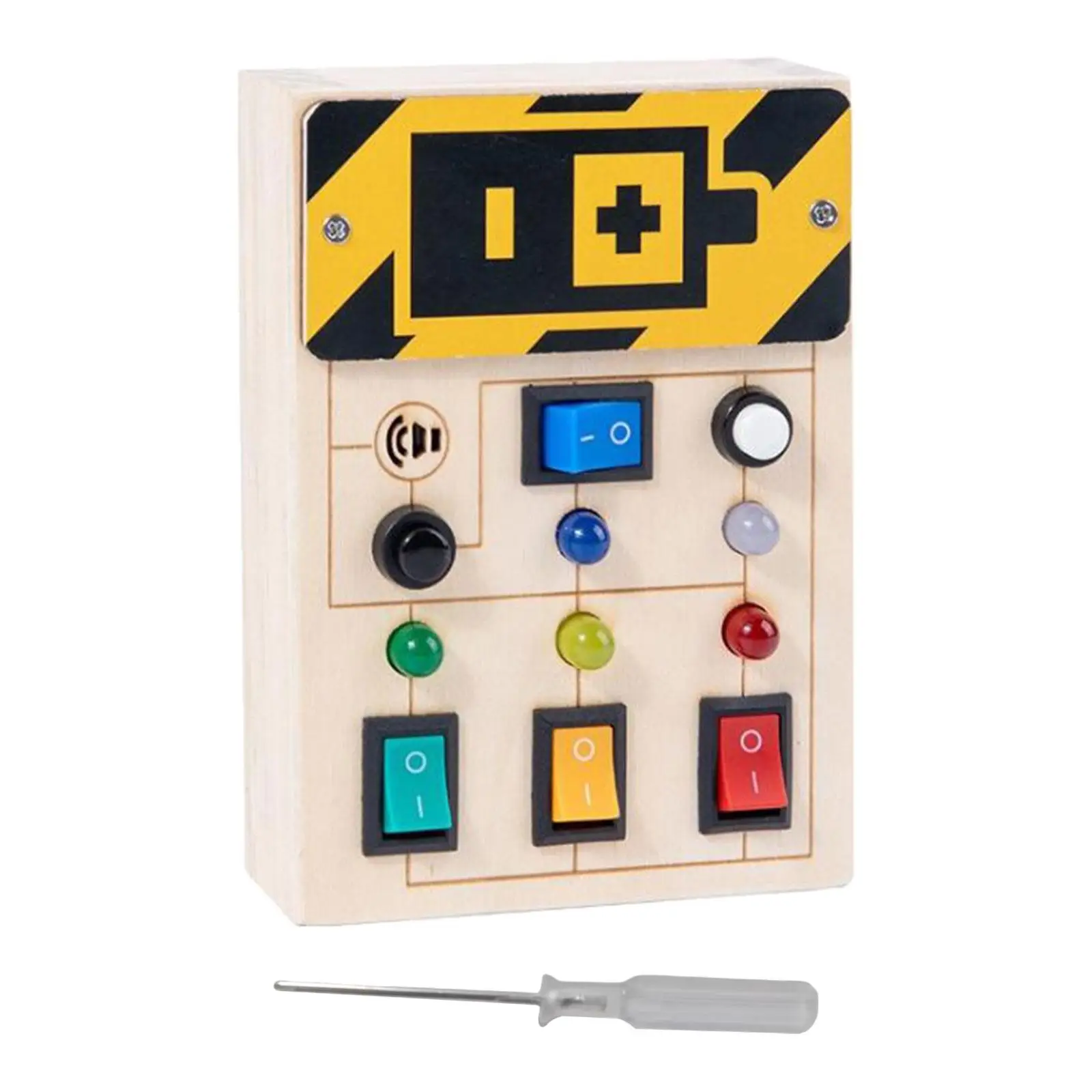 LED Switch Board Activities Wood Travel Toy for Outdoor Interaction Teaching