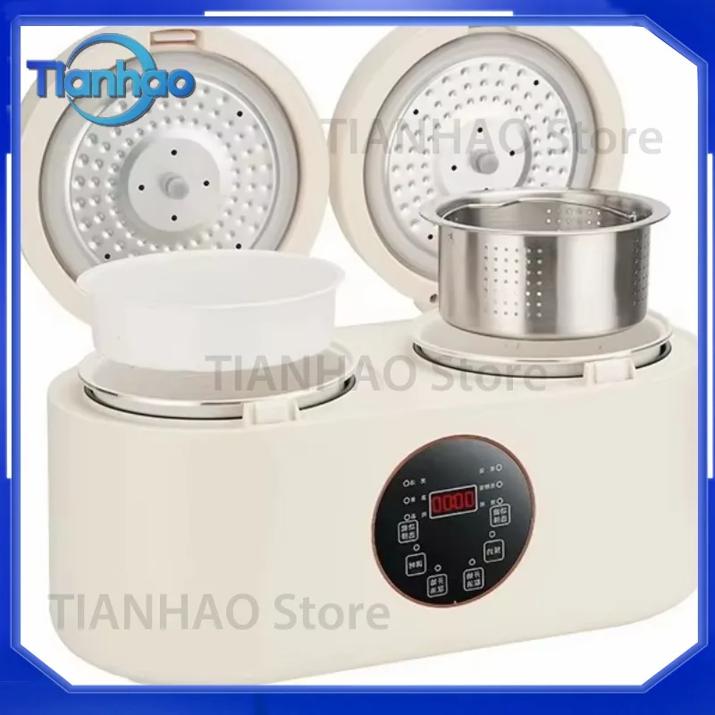 Smart Dual-Chamber Multi-Functional Rice Cooker with Microwave Pressure Cooking 4L Detachable Pot for Household Use