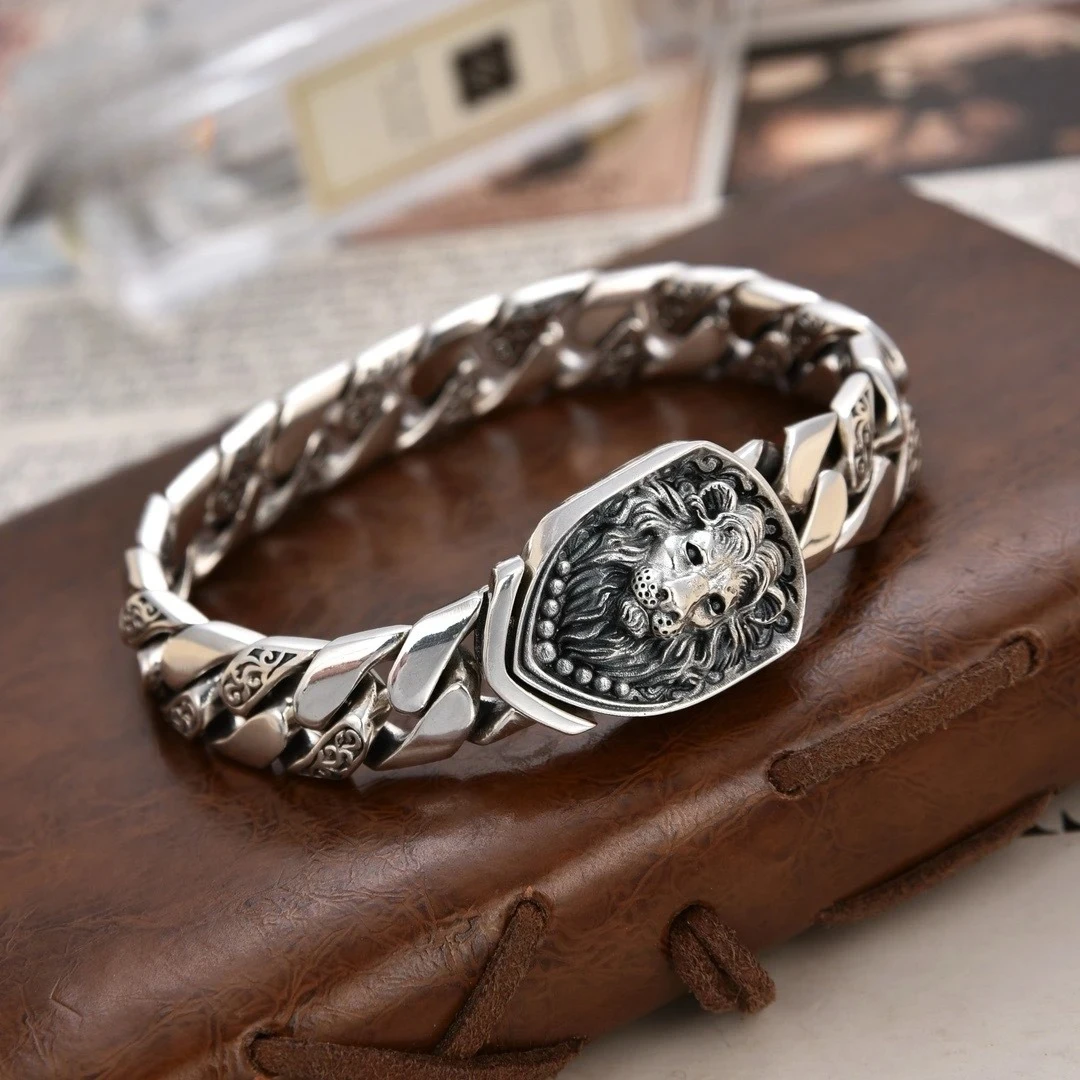 

Заводская цена браслет из стерлингового серебра властный браслет-цистерна льва блестящие модные винтажные ювелирные изделия изысканный подарок