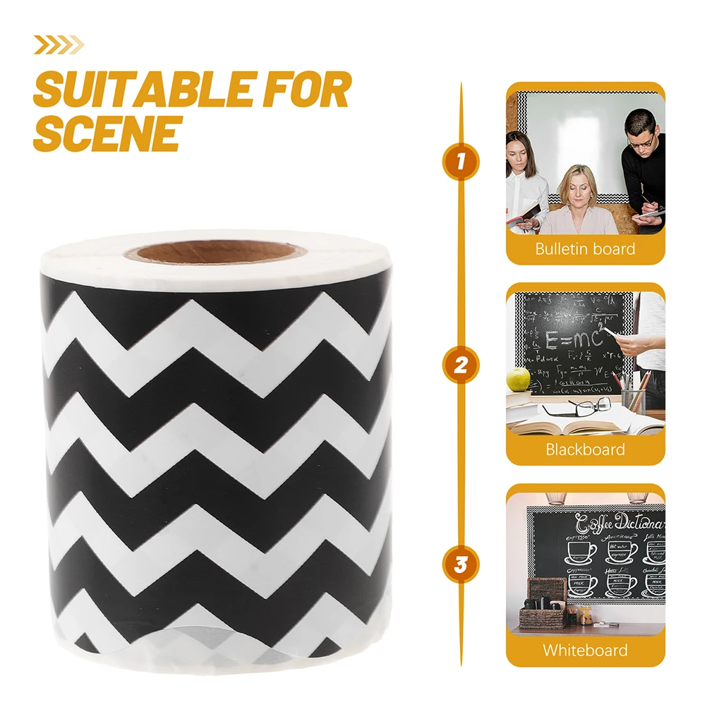 

2 Rolls Bulletin Board Black and White Border Stickers Chalkboard Decoration Supplies Decorative Strip Decorations