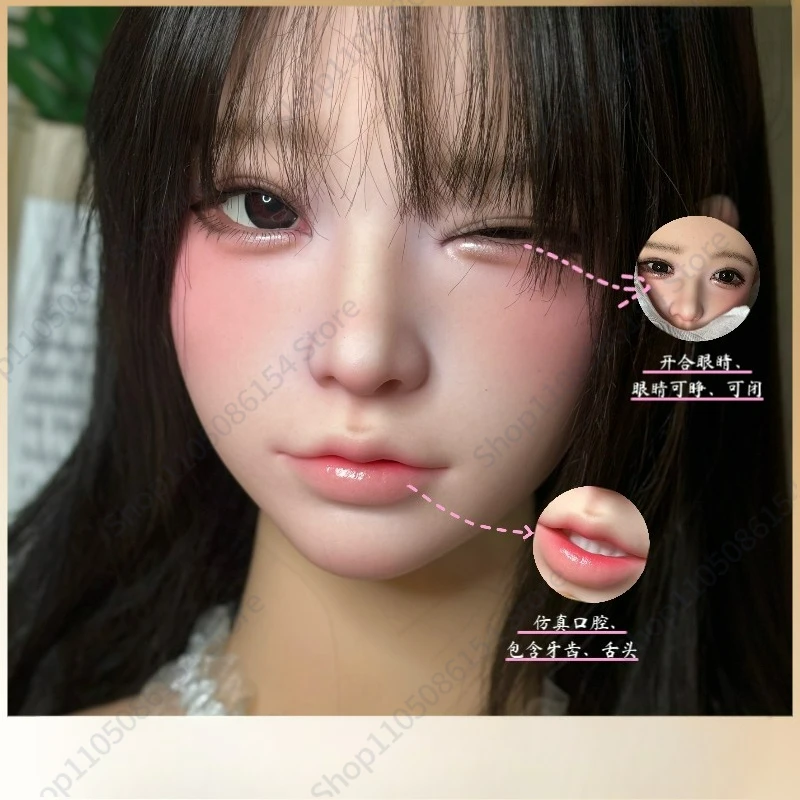 

Силиконовая голова-скульптура розового кота Сяоинь с открывающимися и закрывающимися глазами, крепление M16, тонкая макияжная отделка