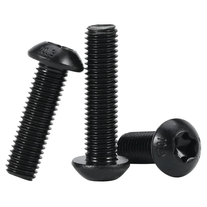 Torx M3 M4 M5 M6 M8 M10 Black Torx Button Six Lobe Pan Head Screw Grade 10.9 steel  Tamper Proof Security Torx Pan Head Screw