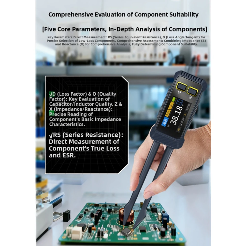 JD1795 LCR Tweezers Multimeter for Measuring Quality Factor and Electrical Characteristics of For SMD Components