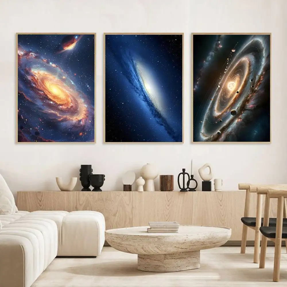 ملصقات يونيفرس سبيس عالية الدقة ذاتية اللصق مقاومة للماء مثالية لتزيين غرفة المعيشة وغرفة النوم #3