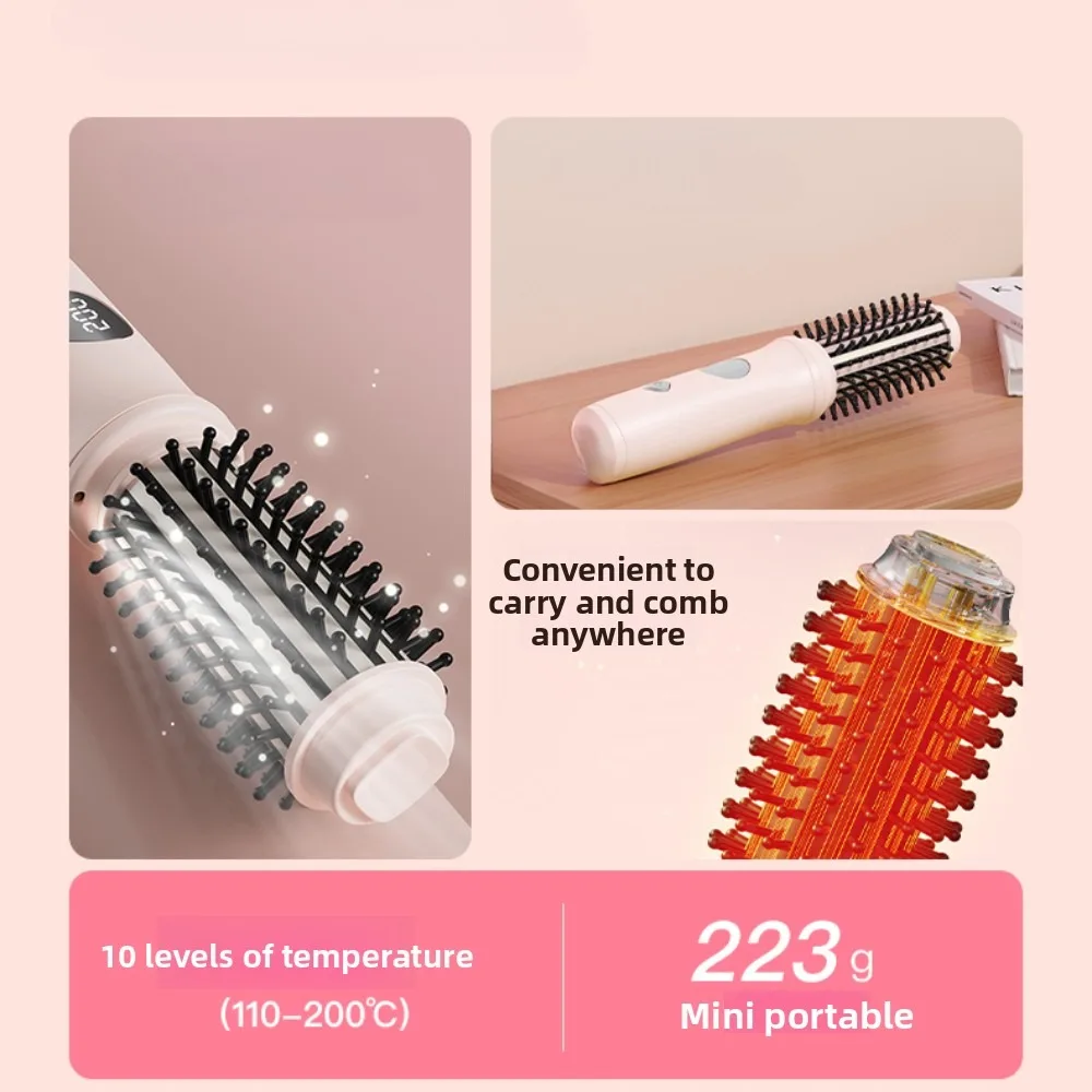 3-in-1 Dual Use Hair Straightener Curler Comb Cordless Wireless Fast Heating Mini Travel Gift for Women Daily Hair Styling 6