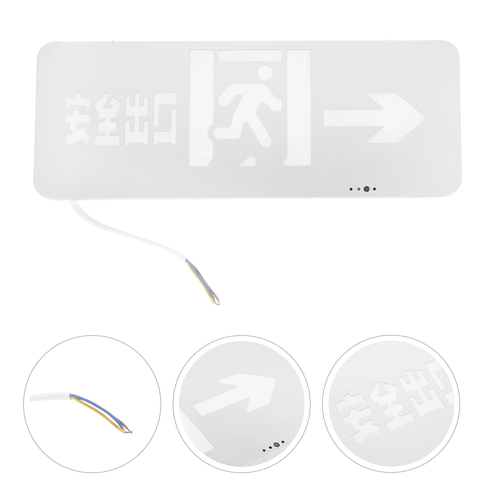 

Hanging Stainless Steel Safety Exit Sign LED Emergency Exit Indicator Light Emergency Lamp for Business Public Places