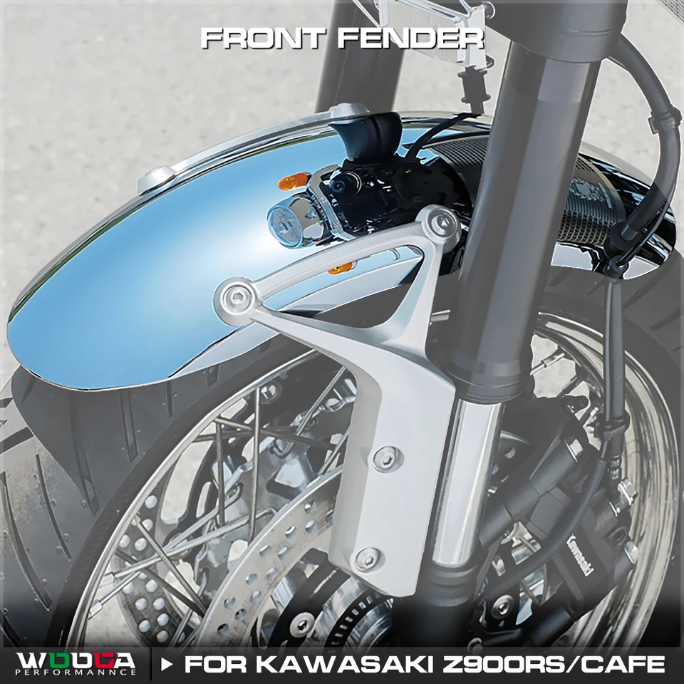 フロントフェンダー Kawasaki Z900RS/カフェ 2018-2024 拡張クローム