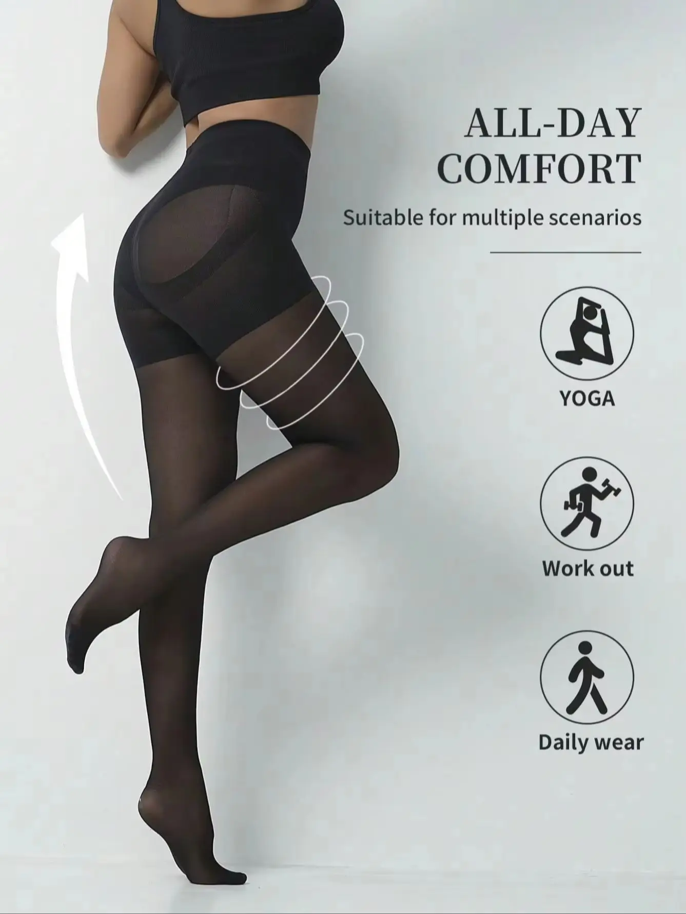 1/2 Paar 2026 Neue Damen-Formstrumpfhose mit Hoher Taille, Sexy Dünne Coole Schwarze Transparente Strumpfhose – Detail 3