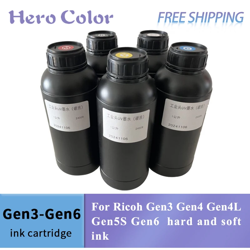 

Светодиодные УФ-чернила 1000 мл для печатающей головки Ricoh Gen3 Gen4 GEN5 GEN6