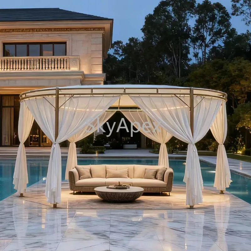 

Овальный уличный тент-шатер для виллы, ветрозащитный, водонепроницаемый, с защитой от УФ-лучей, для двора, сада, балкона, террасы, популярный у блогеров