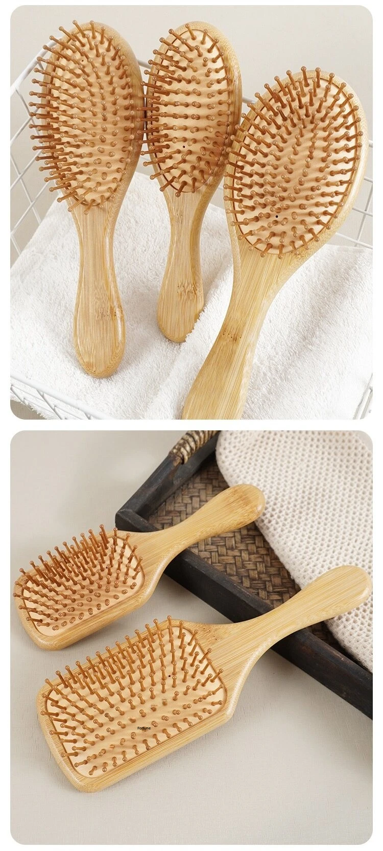 1 Stück professionelle Haarbürste aus Bambusholz mit Kissen, Paddle-Haarkamm, zur gesunden Kopfhautmassage, Haarpflege, zur Vorbeugung von Haarausfall – Detail 8