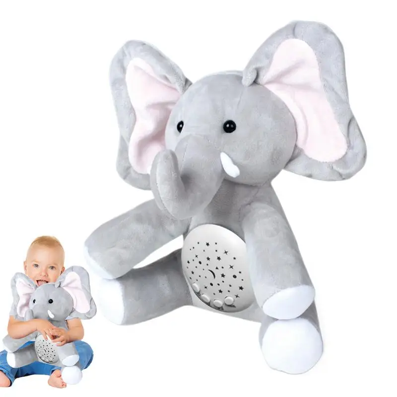 Soothing Plush Toy Music Sleep Companion Doll With Soothing Projector Animal Shaped Toy With 3-Gear Brightness Colorful