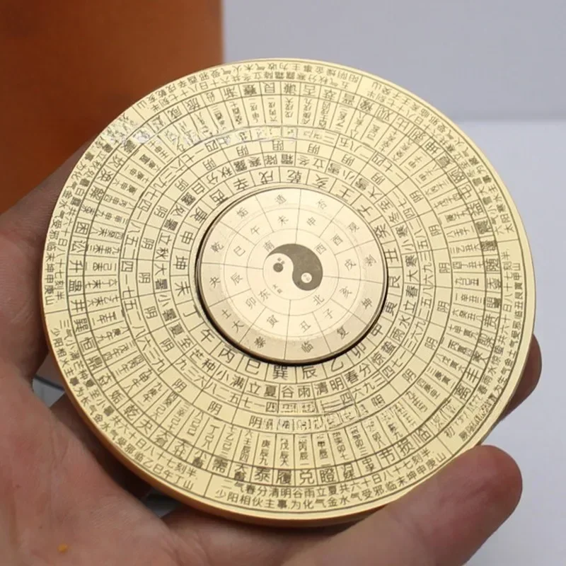 

Brass Compass Tai Chi THE EIGHT DIAGRAMS Rotatable small compass Decoration