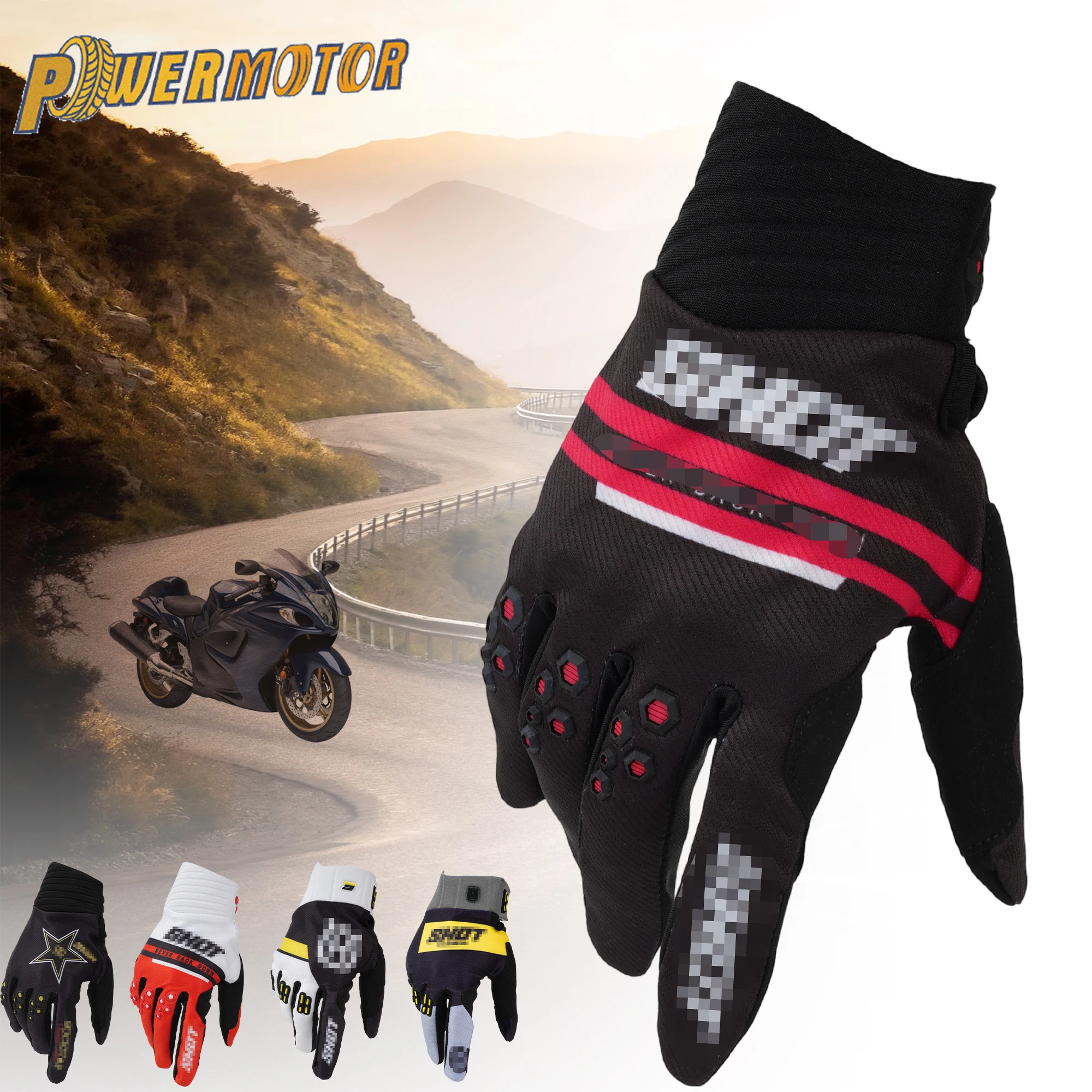 

Powermotor Motocross Dirt Bike Scooter Riding Enduro Gloves Motorcycle Racing Motorbike MTB DH MX Mountain Cycling