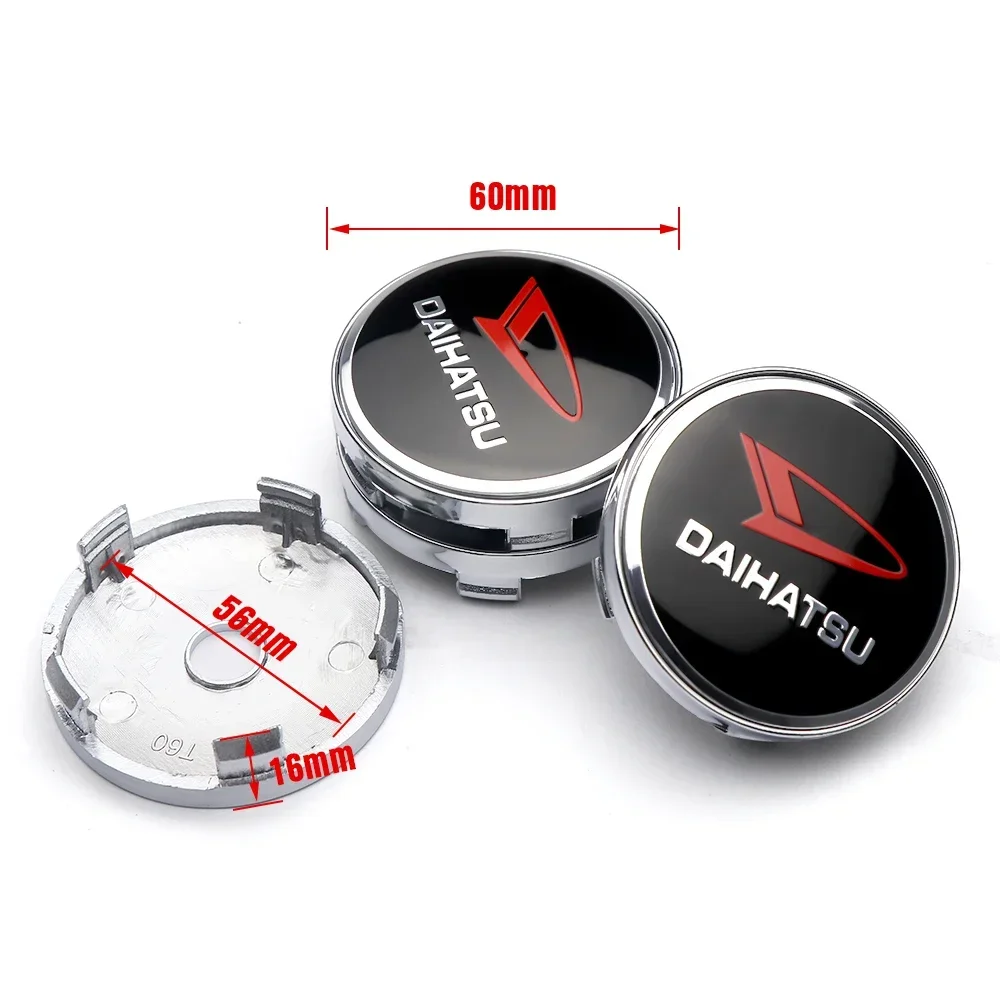 4pcs 56mm Metal Car Wheel Center Hub Caps Stickers Logo Emblem Exterior Parts Accessories For Daihatsu Terios Sirion Mira etc