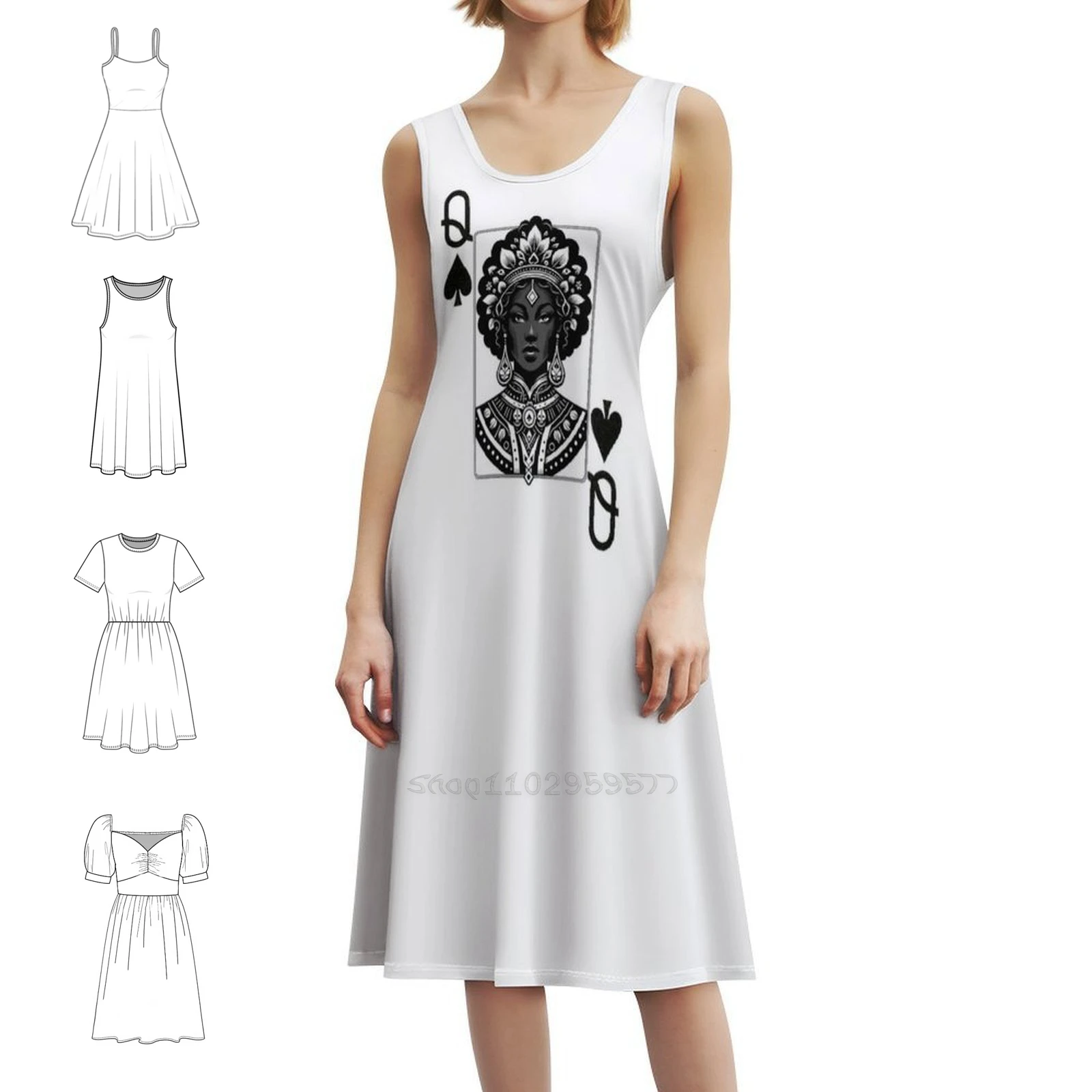 fitted lace wedding dress Queen'n Queen Of Spades Black Red Diamond Pattern Party Dress –  ThatXpression