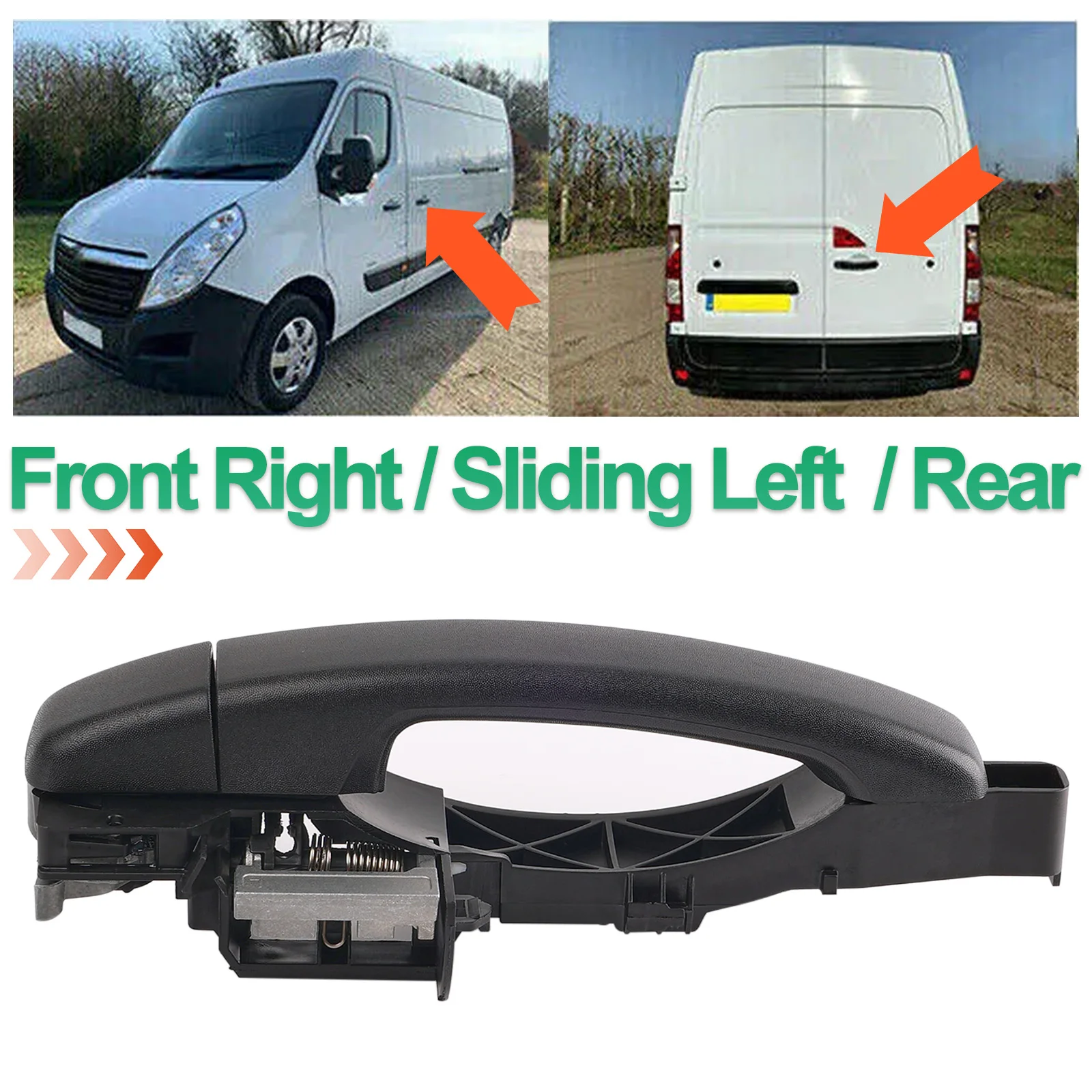 Exterior Door Sliding Handle Left Side Rear Front Right Door Handle / Handle Holder For Nissan NV400 2010 - 2016 806073022R Set