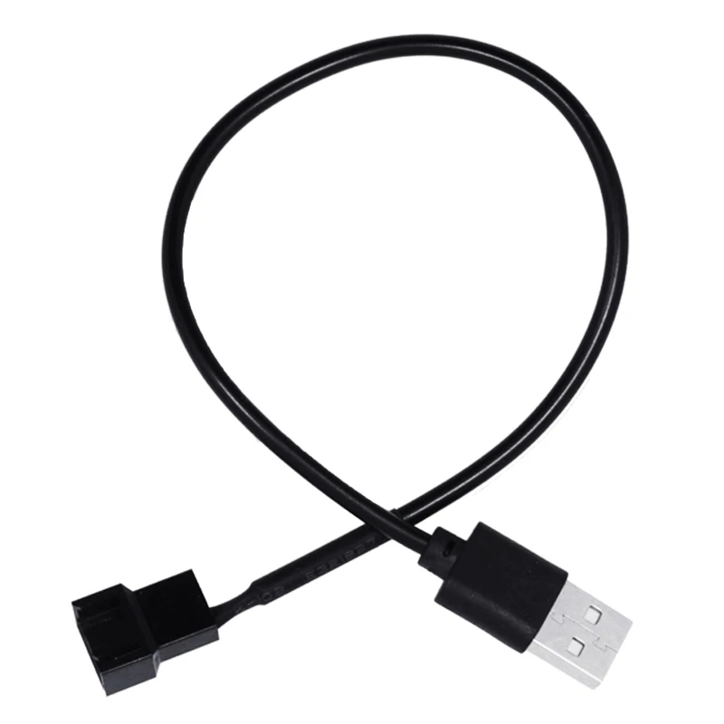 Full Speed 5V USB to 4-Pin PC Fan Sleeved Power Adapter Cable