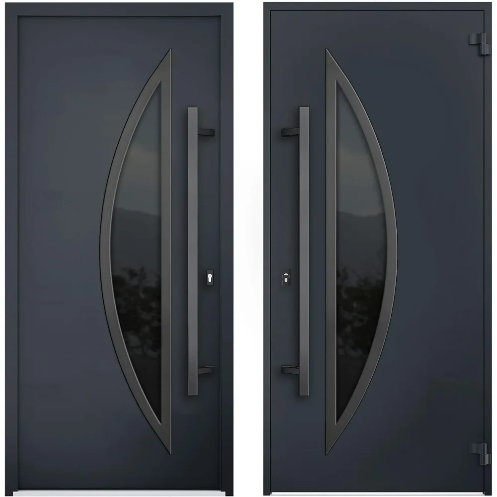 Front Exterior Prehung Steel Door 48 x 96  Left Hand Inswing/Side and Top Exterior Window